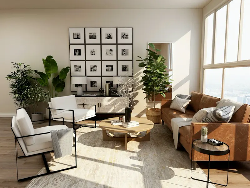 Sala de estar acogedora con decoración contemporánea